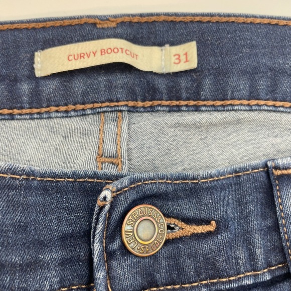 Levi's Curvy Bootcut Jeans Dark Wash Denim Classic Fit Women Size 31x28 Mid-rise - Picture 4 of 9